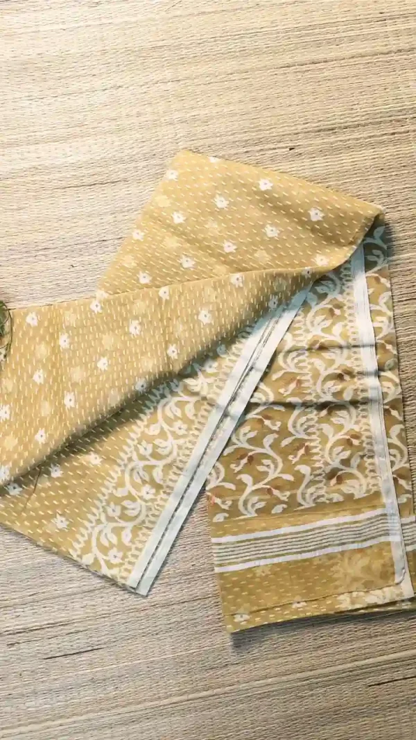 Mustard Yellow Cotton Jamdani,jamdani