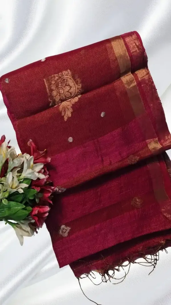 Magenta Matka Zari Saree