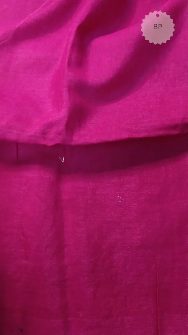Hot Pink Tussar Floral Zari Saree