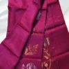Hot Pink Tussar Floral Zari Saree