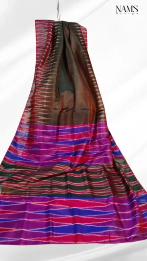 Brown Katan Silk Saree - Exquisite Kotki Par Design for a Timeless Look