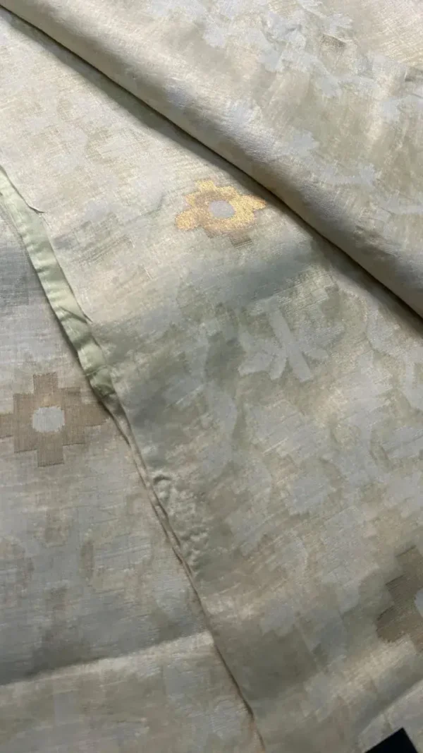 Off White Tussar Zari Saree