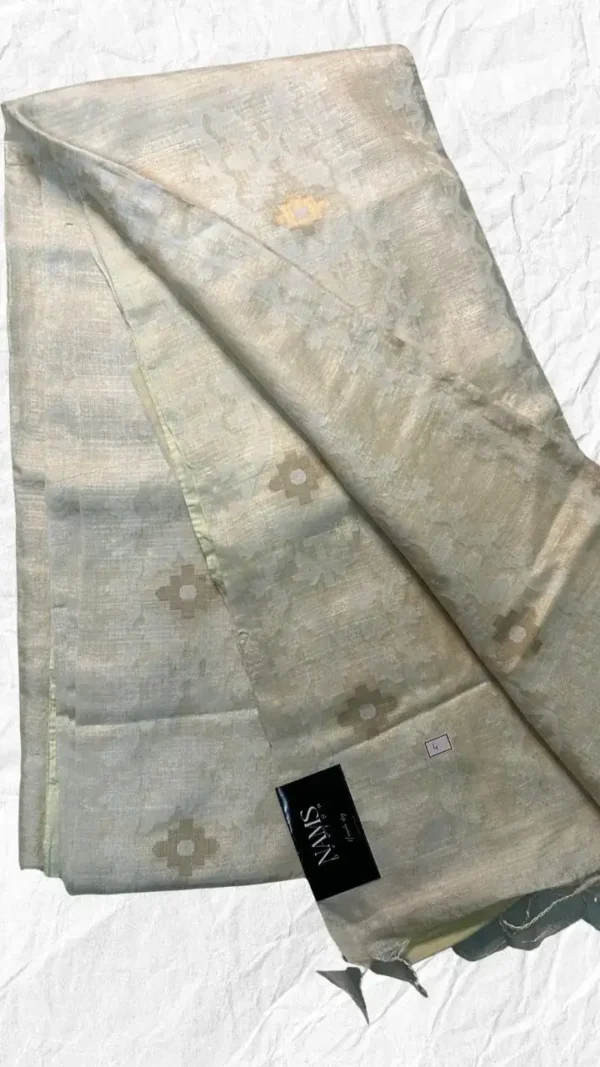 Off White Tussar Zari Saree