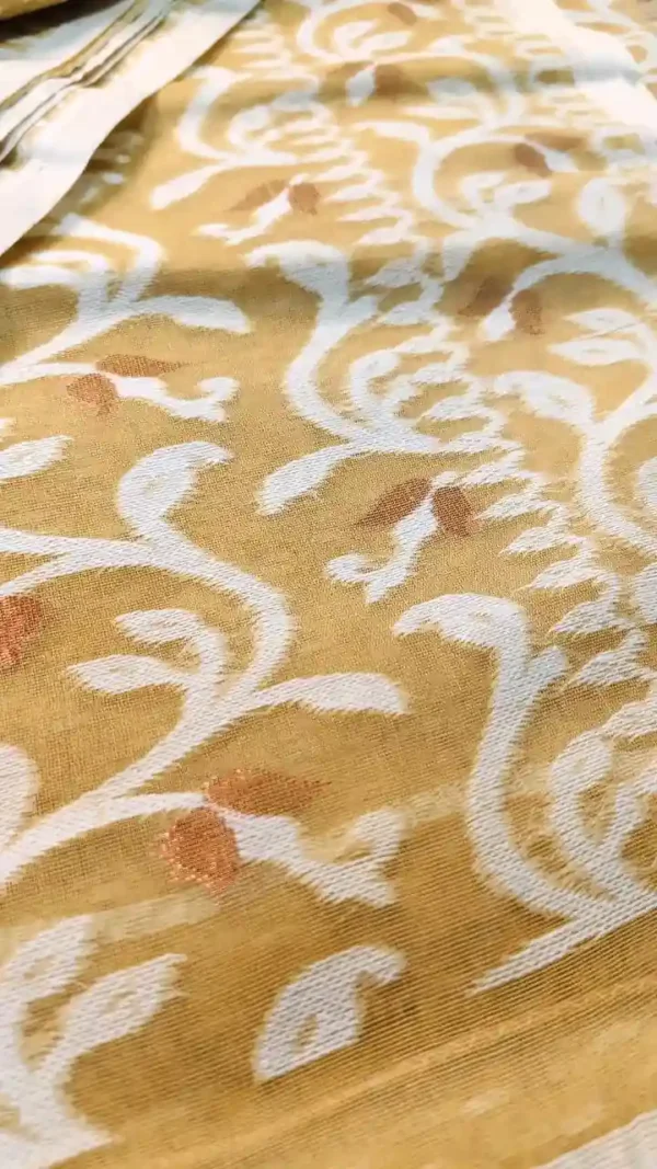 Mustard Yellow Cotton Jamdani,jamdani