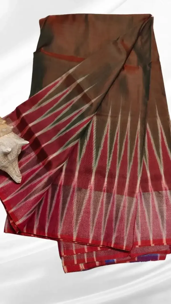 Brown Katan Silk Saree