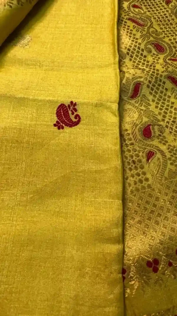 Yellow Tussar Zari Saree