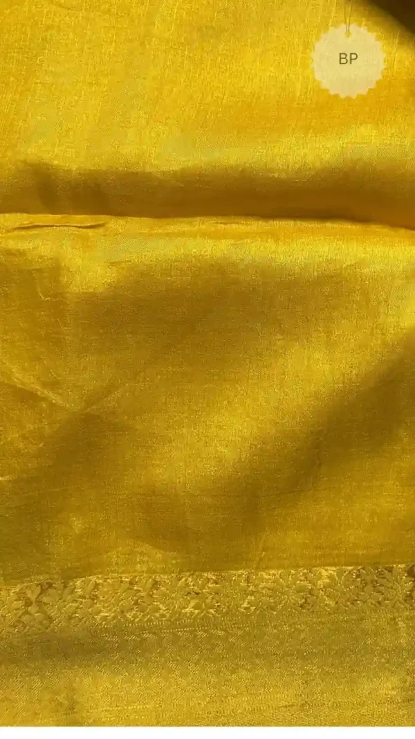 Yellow Tussar Zari Saree