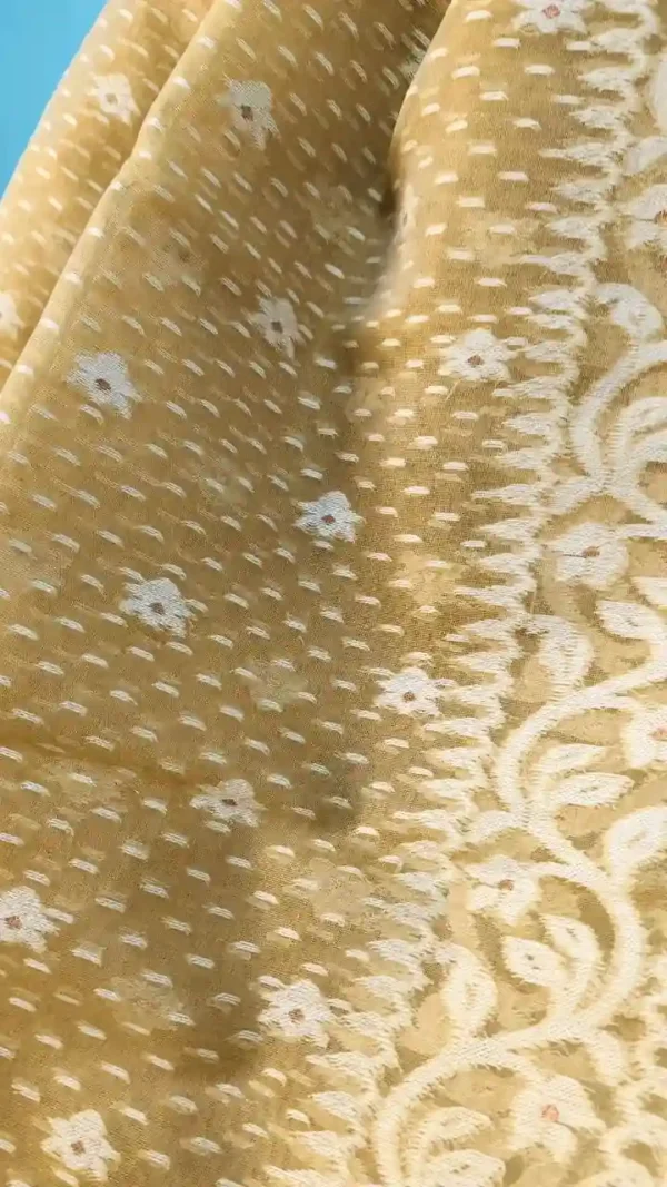 Mustard Yellow Cotton Jamdani,jamdani