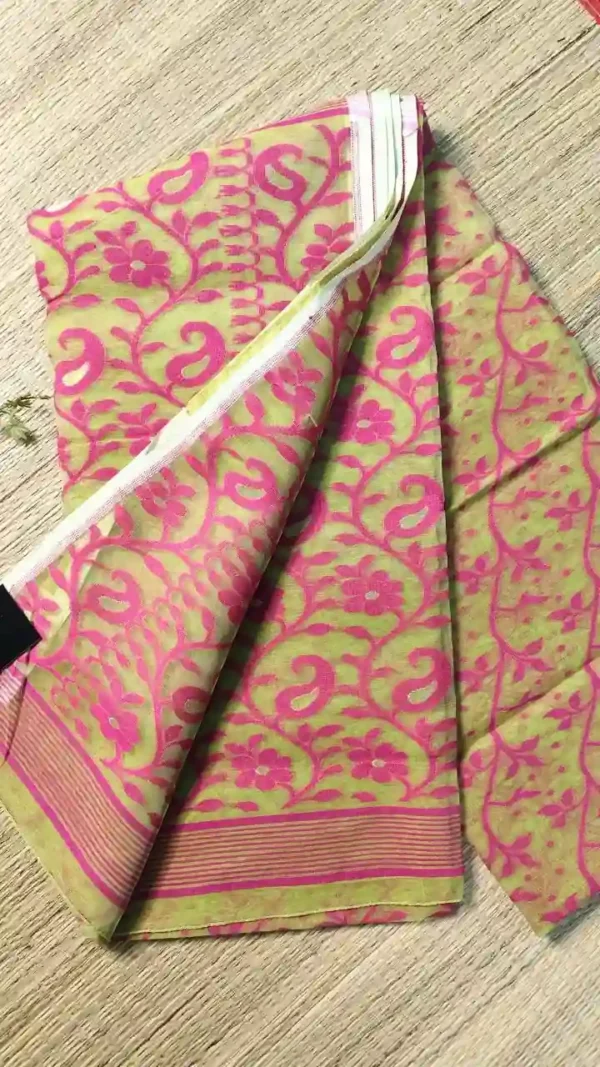 Green Cotton Jamdani Saree,jamdani