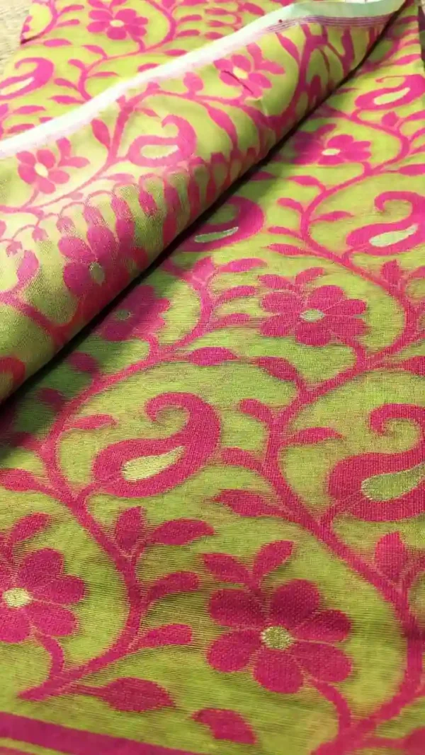 Green Cotton Jamdani Saree,jamdani