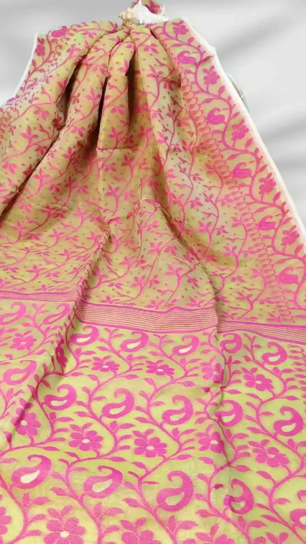 Green Cotton Jamdani Saree,jamdani
