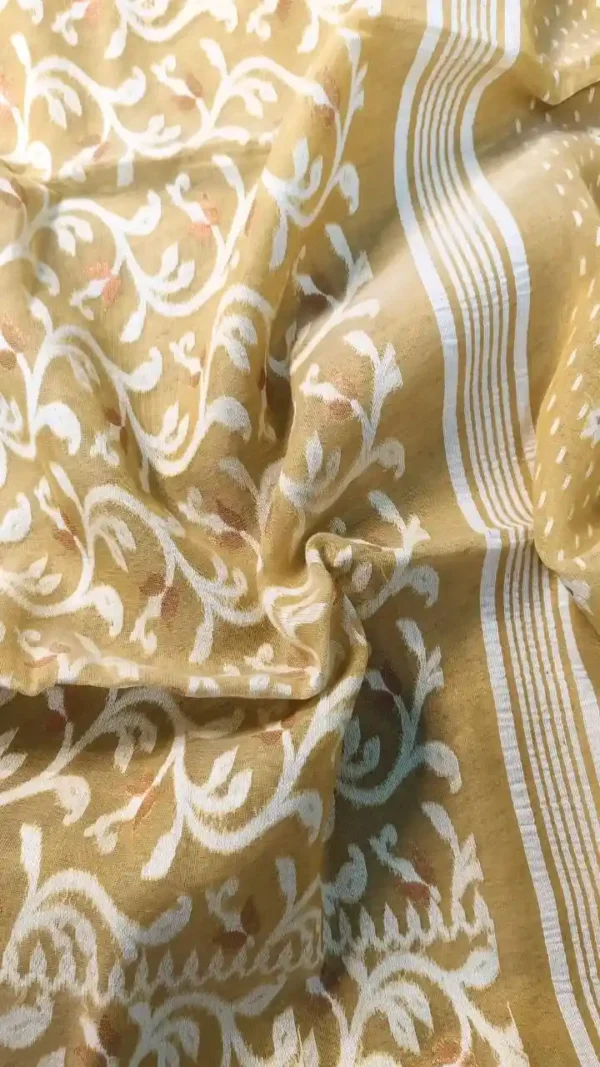 Mustard Yellow Cotton Jamdani,jamdani