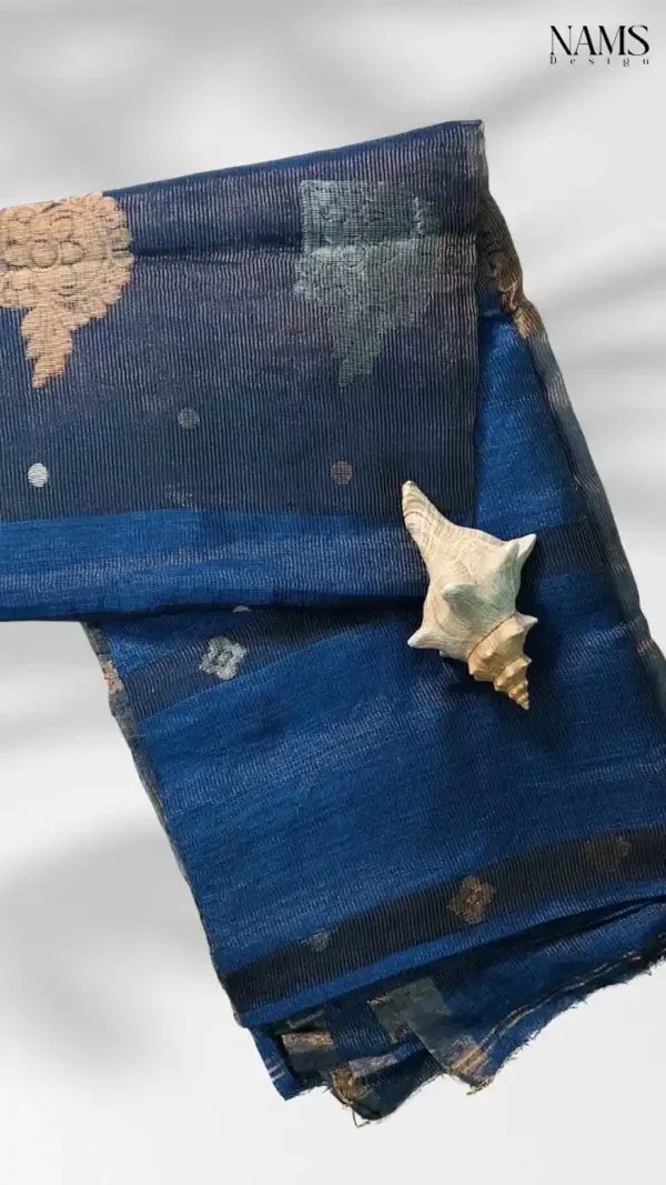 Blue Matka Zari Saree