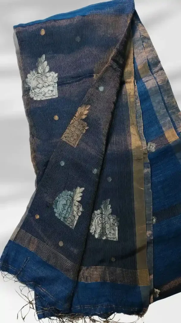 Blue Matka Zari Saree