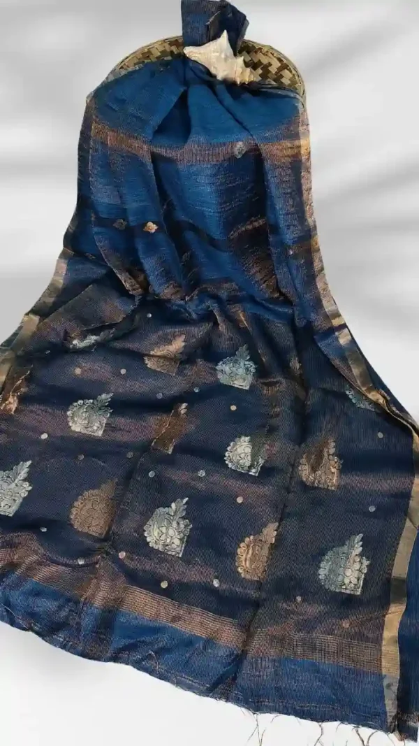Blue Matka Zari Saree