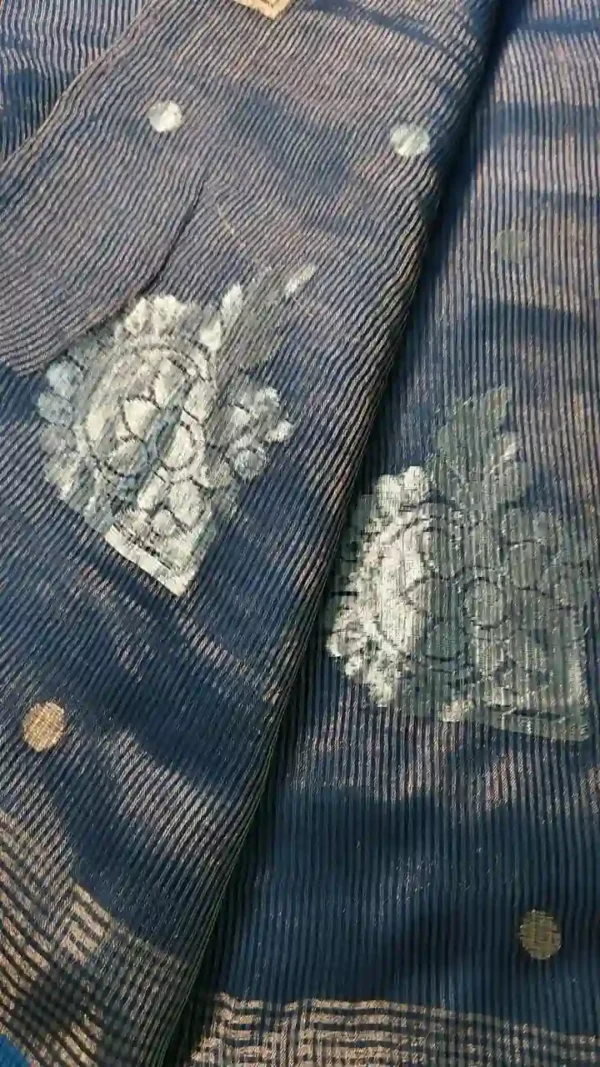 Blue Matka Zari Saree