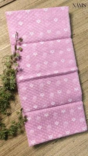 Baby Pink Cotton Jamdani Saree,pink