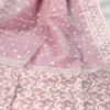 Baby Pink Cotton Jamdani Saree,pink