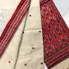 Off White Tussar Jamdani Saree