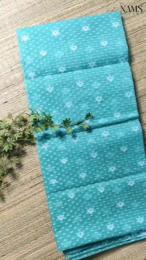 Radiant Cyan Cotton Jamdani Saree,saree