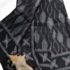 Black Tussar Needle Print Saree