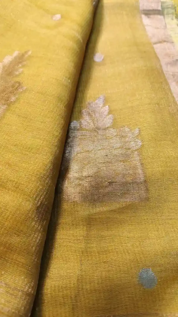 Yellow Matka Zari Saree