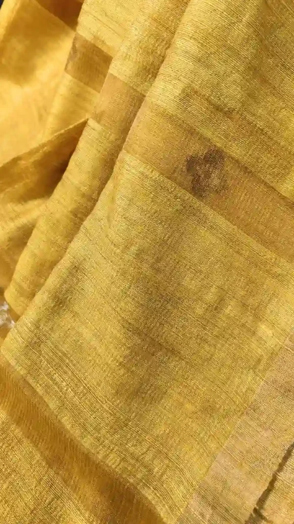 Yellow Matka Zari Saree