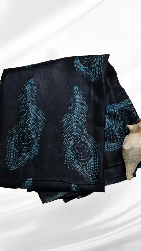 Slate Tussar Needle Print Saree