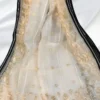 White Resom Peach Embroidery Saree