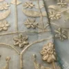 White Resom Peach Embroidery Saree