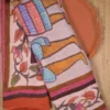 Off white color with floral stripe stitch work Pure Bangalore silk saree