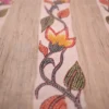 Off white color with floral stripe stitch work Pure Bangalore silk saree