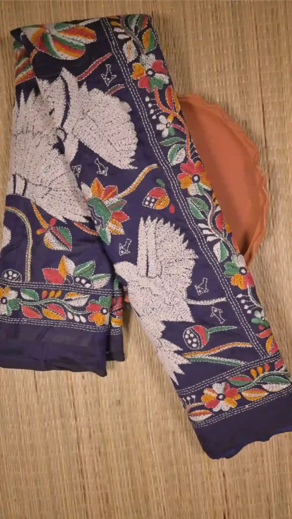 Navy Blue Bangalore Silk Saree