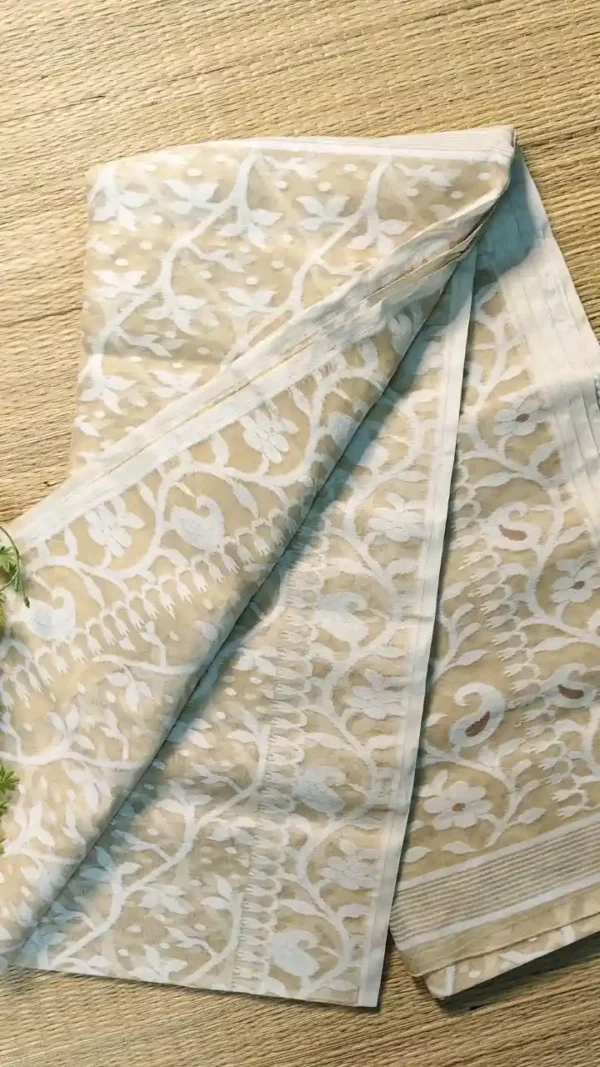 Light Brown Cotton Jamdani Saree,saree