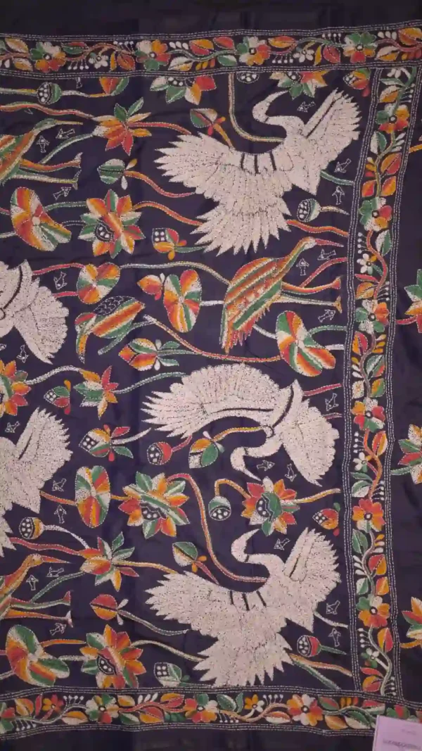 Navy Blue Bangalore Silk Saree