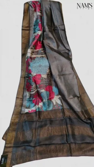 Brown Tussar Silk Saree,saree