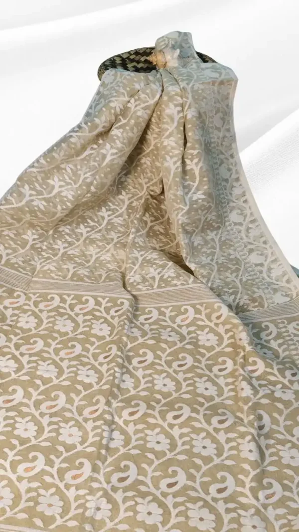 Light Brown Cotton Jamdani Saree,saree