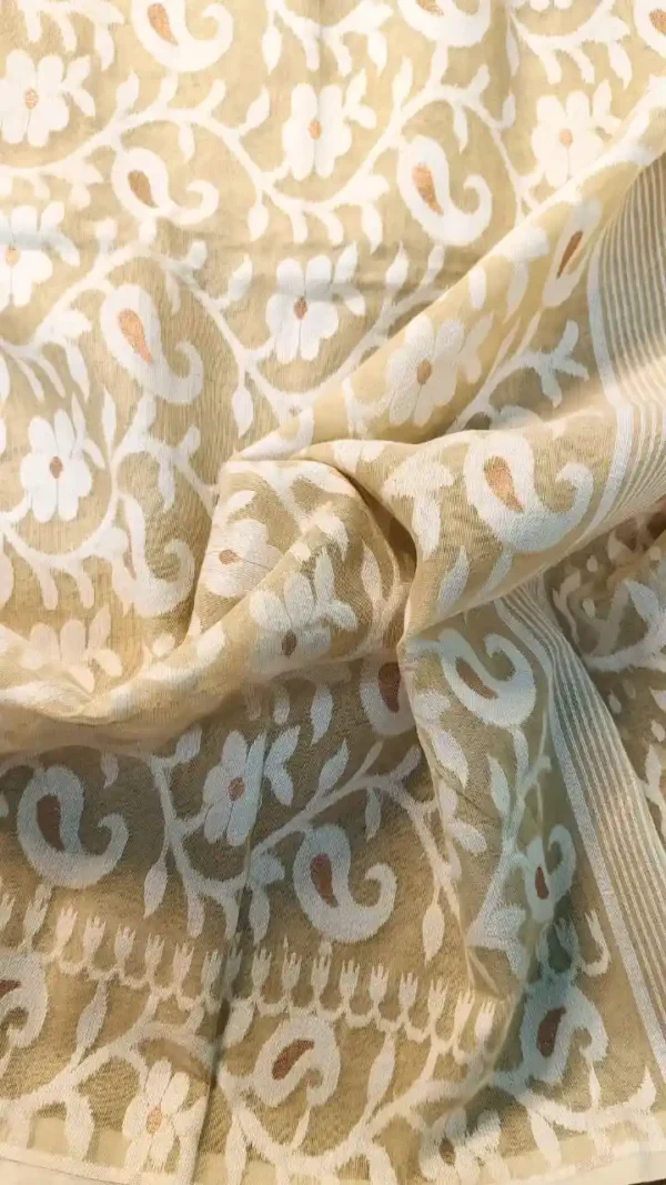 Light Brown Cotton Jamdani Saree,saree