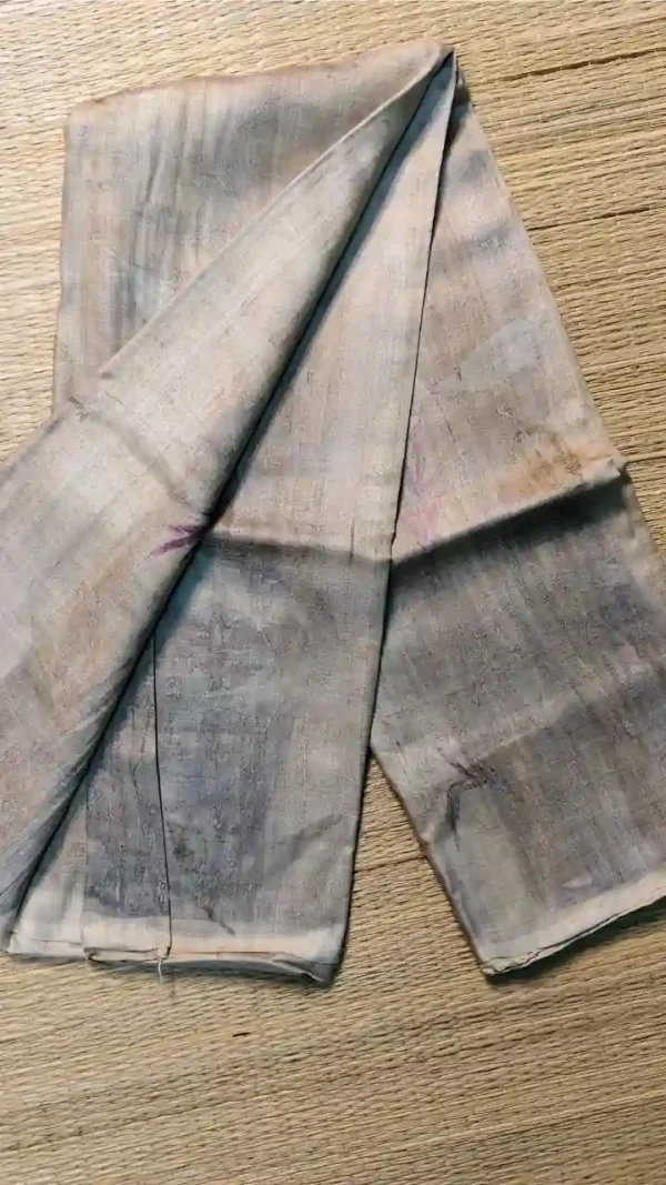 Light green color eco printed Tussar silk saree Saree