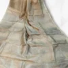 Light green color eco printed Tussar silk saree Saree