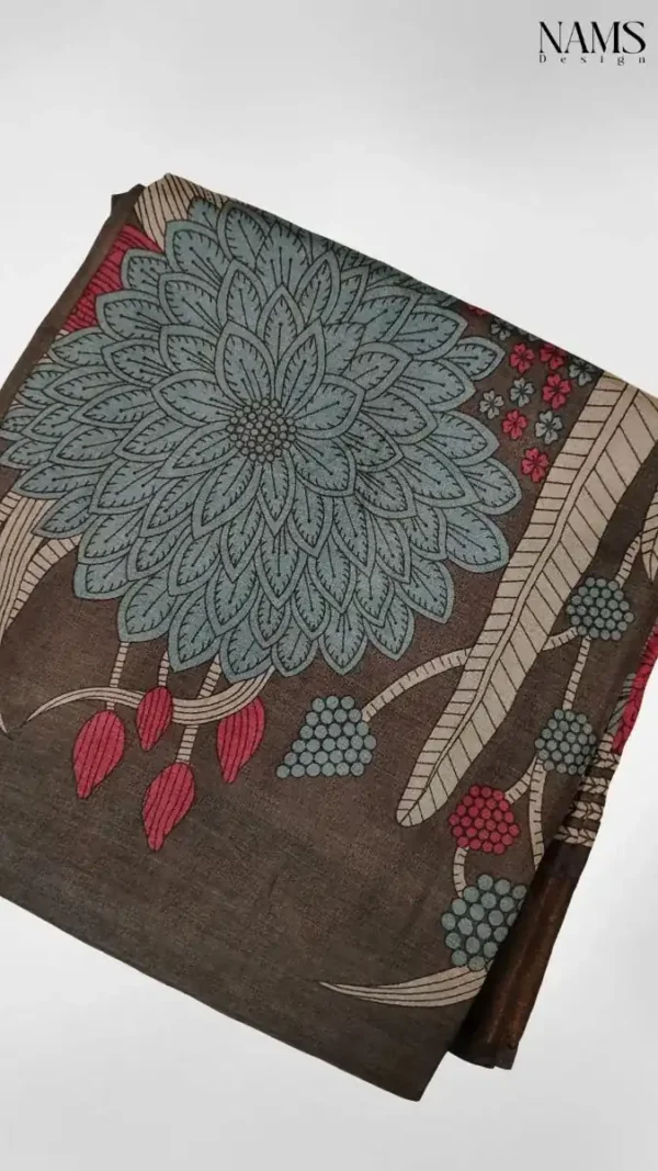 Brown Tussar Silk Saree,saree