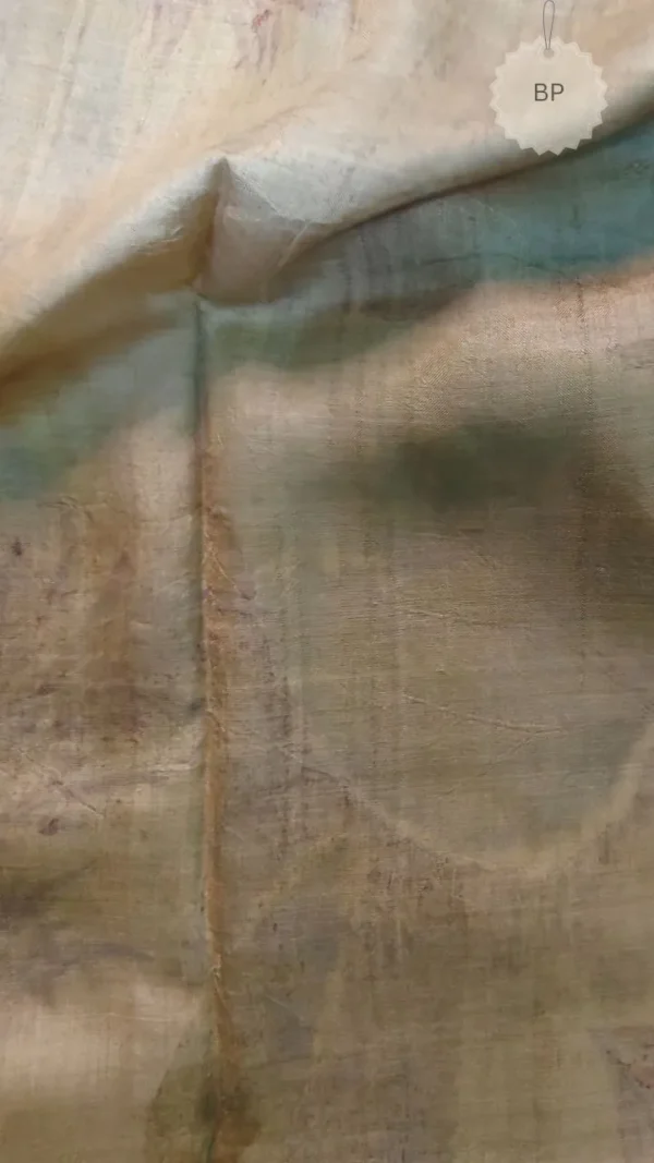 Light green color eco printed Tussar silk saree Saree