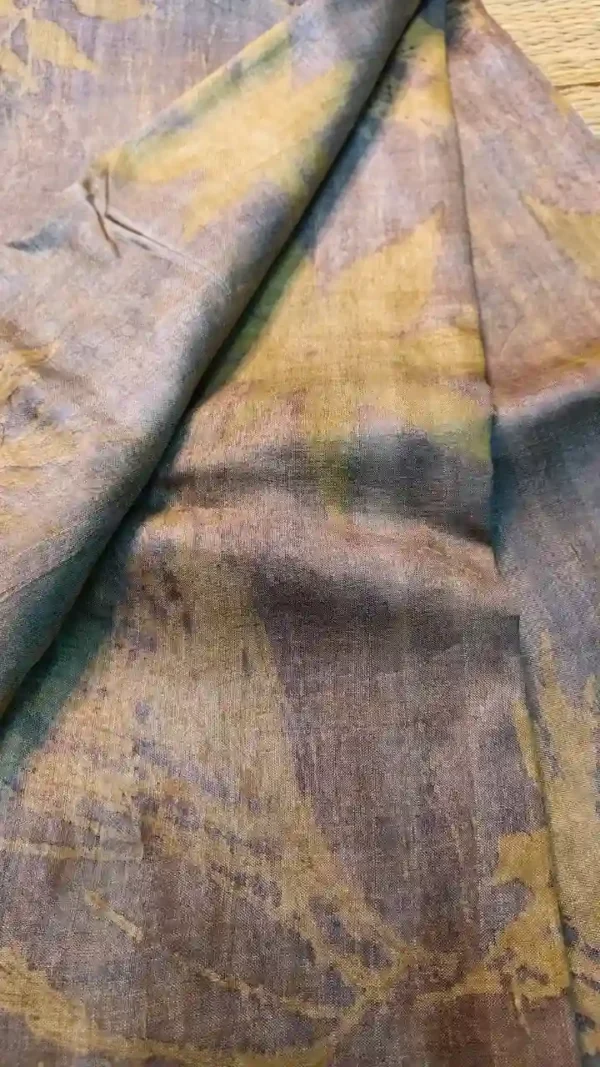 Slate color eco printed Tussar silk saree Saree