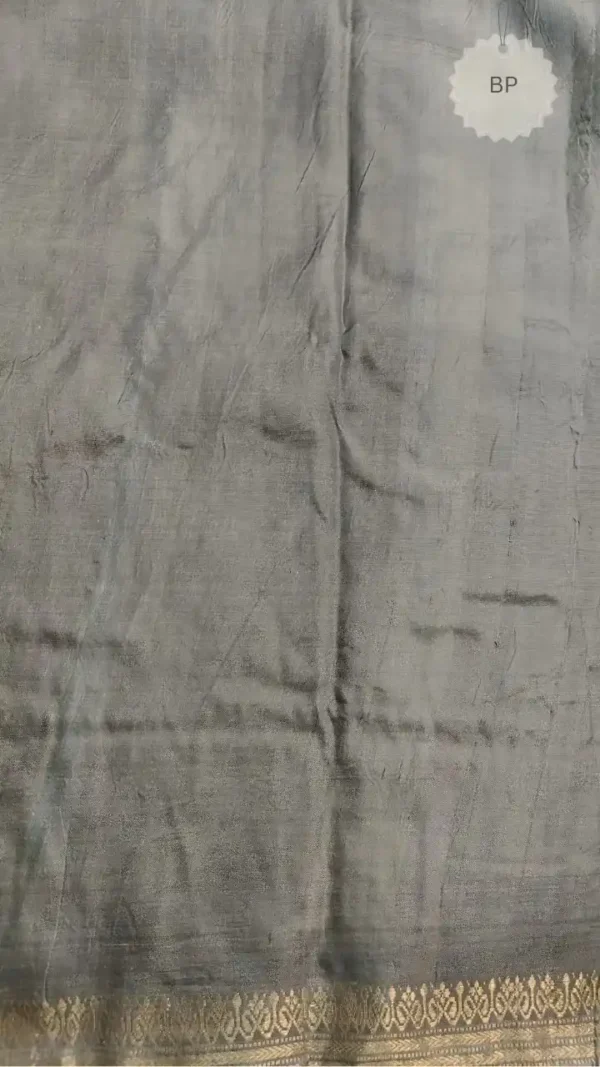 Grey Katan Silk Zari Saree