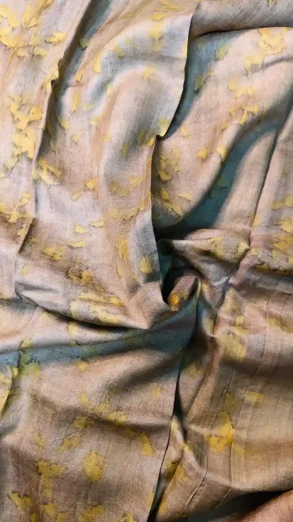 Ass color eco printed Tussar silk saree Saree