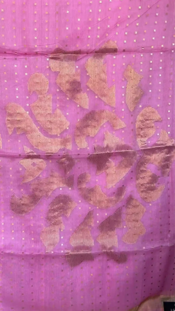Baby Pink Resham Zari Saree