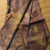 Brown color eco printed Tussar silk saree Saree