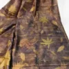 Brown color eco printed Tussar silk saree Saree