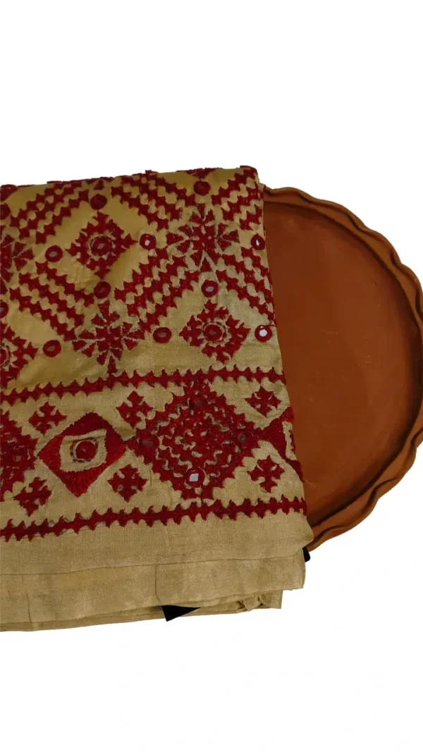 Beige Tussar silk