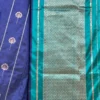 Navy blue color with green border Katan silk saree